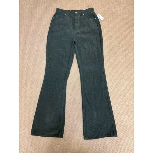 NEW Pacsun Corduroy High-Rise Bootcut Flare-Ankle Green Button Fly Denim Jeans - Picture 3 of 11